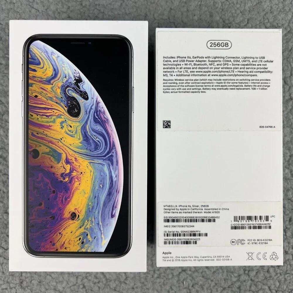 Apple iPhone XS 6 5 EMPTY BOX ONLY Lot of 4 Silver Gray Gold White 256 64 32 2